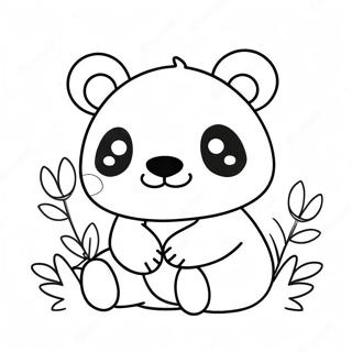 Page à colorier d'un panda Kawaii | Page de coloriage Panda Kawaii