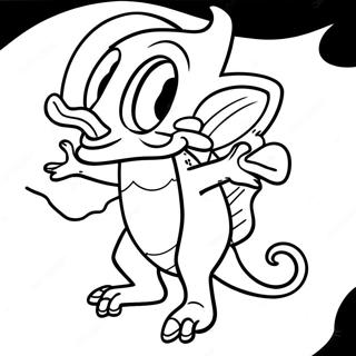 Page à colorier Espio le caméléon en action | Page de coloriage Espio