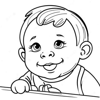 Page à colorier d'un bébé garçon | Page de coloriage Bébé Garçon