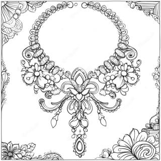 Page à colorier de collier élégant | Page de coloriage Collier