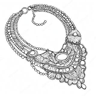 Page à colorier de collier en perles | Page de coloriage Collier