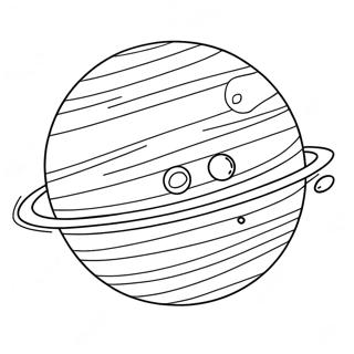 Page à colorier d'Uranus avec des anneaux | Page de coloriage Uranus