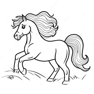 Cheval Majestueux Galopant à Colorier | Page de coloriage Beau Cheval