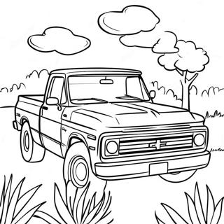 Camion Classique Chevy C10 à Colorier | Page de coloriage Chevy C10