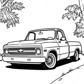 Style Vintage Chevy C10 à Colorier | Page de coloriage Chevy C10