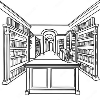 Page à colorier Bibliothèque | Page de coloriage Bibliothèque