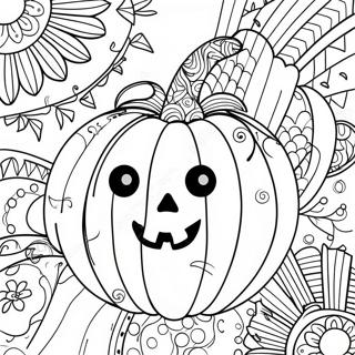 Coloriage de citrouille Zentangle d'Halloween | Page de coloriage Zentangle d'Halloween
