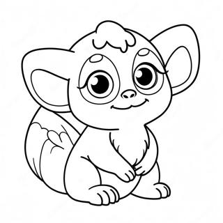 Coloriage de Gizmo mignon avec de grands yeux | Page de coloriage Gizmo