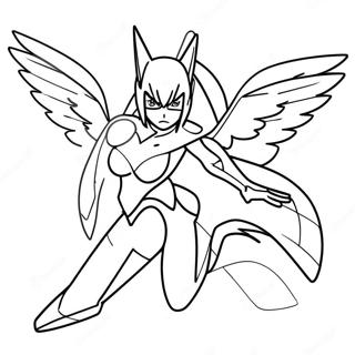 Coloriage de Zero Two en action | Page de coloriage Zéro Deux