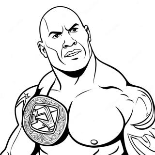 Page à colorier The Rock WWE | Page de coloriage Le Rocher