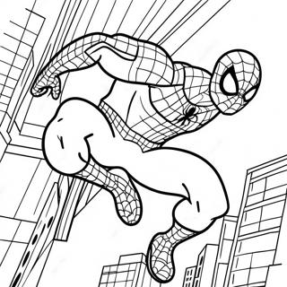 Page à Colorier de Spiderman 2 en Pose d'Action | Page de coloriage Spiderman 2