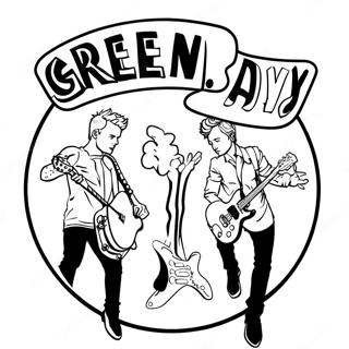 Page à colorier logo de Green Day | Page de coloriage Jour Vert