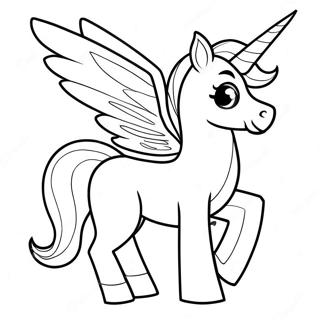 Page à colorier de péga-corne | Page de coloriage Pégacorne