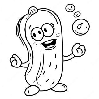 Page à colorier de Personnage de Cornichon Drôle | Page de coloriage Cornichon