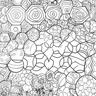 Page à colorier du motif hexagonal | Page de coloriage Hexagone