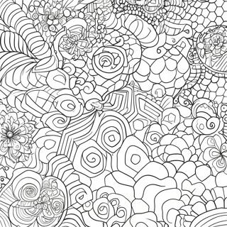 Page à colorier de designs hexagonaux colorés | Page de coloriage Hexagone