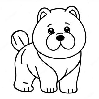 Page à colorier d'un chiot Chow Chow | Page de coloriage Chow Chow