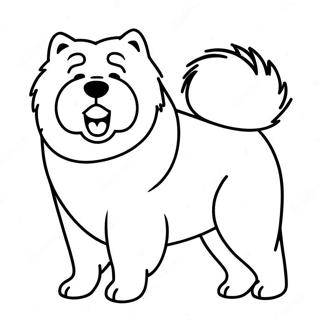 Page à colorier d'un Chow Chow duveteux | Page de coloriage Chow Chow