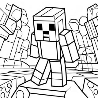 Page à colorier de l'entité 303 creepy dans le noir | Page de coloriage Minecraft Entité 303
