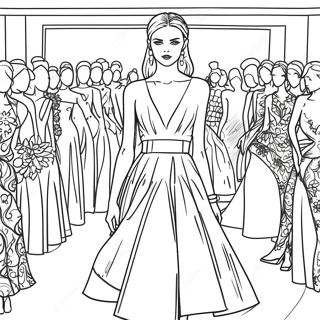 Page à colorier du défilé de mode Dior | Page de coloriage Activité Dior