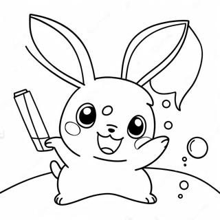 Page à colorier de Raichu mignon jouant avec des amis | Page de coloriage Raichu