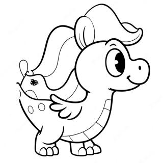 Page à colorier de Birdo mignon avec un nœud | Page de coloriage Birdo