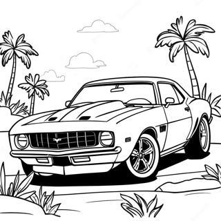 Page à colorier de la voiture de sport Camaro | Page de coloriage Camaro