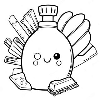 Page à colorier des fournitures de nettoyage | Page de coloriage Nettoyage