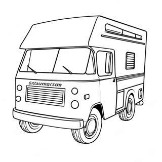 Page à colorier de camping-car | Page de coloriage VR