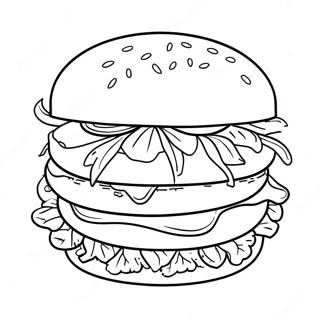 Page à colorier de hamburger | Page de coloriage Hamburger