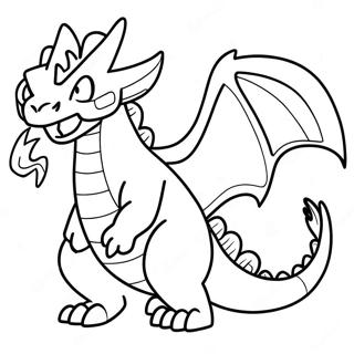 Page à colorier de Pokémon dragon cracheur de feu | Page de coloriage Dragon Pokemon