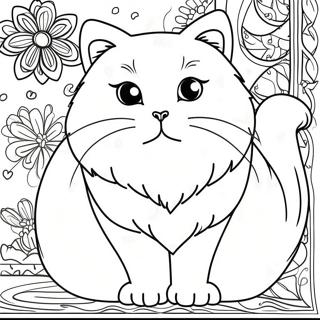 Page à colorier chat persan | Page de coloriage Chat Persan