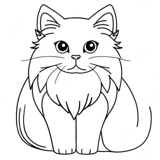 Page à colorier chat persan duveteux | Page de coloriage Chat Persan