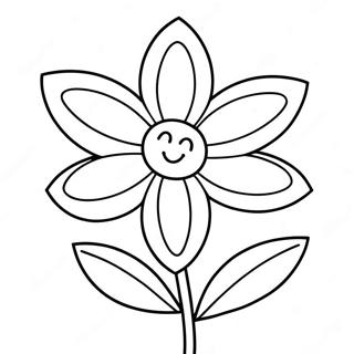 Page à colorier de fleur simple et mignonne | Page de coloriage Facile Simple