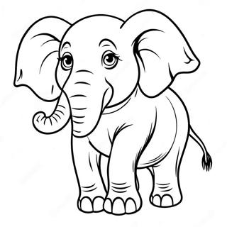 Page à colorier d'éléphant réaliste | Page de coloriage Éléphant Réaliste