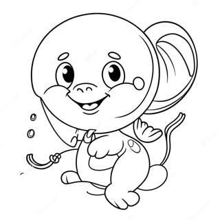 Page à colorier d'animaux en ballon | Page de coloriage Ballon