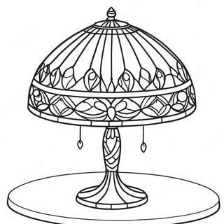 Page à colorier Lampe Tiffany élégante | Page de coloriage Tiffany