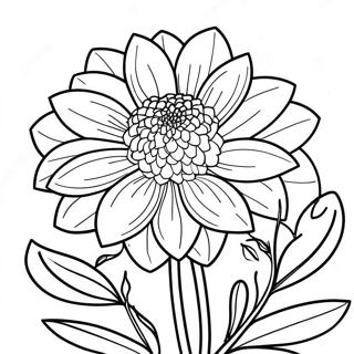 Page à colorier Fleur de Dahlia | Page de coloriage Dahlia