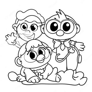 Page à colorier des Muppet Babies aventuriers | Page de coloriage Bébés Muppet