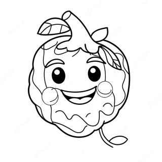 Page à colorier Personnage de framboise mignon | Page de coloriage Framboise