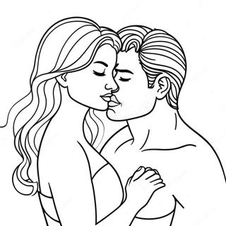 Page à colorier Couple kinky sensuel | Page de coloriage Coquin