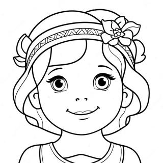 Page à colorier Emily mignonne avec une couronne de fleurs | Page de coloriage Émilie
