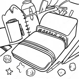 Page à colorier des fournitures scolaires du début d'année | Page de coloriage Début de l'année
