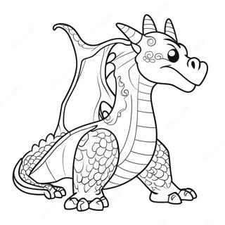 Dragon difficile à colorier | Page de coloriage Dragon Difficile