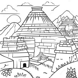 Page à colorier de la civilisation inca | Page de coloriage Inca