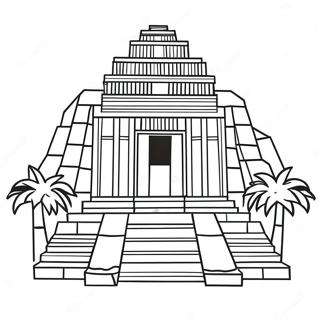 Page à colorier du temple inca ancien | Page de coloriage Inca