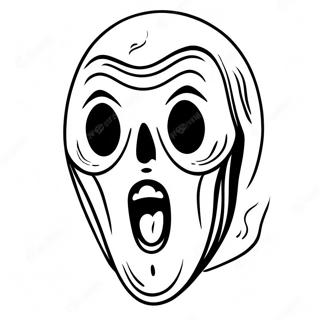 Page à colorier de masque Scream | Page de coloriage Masque de Cri