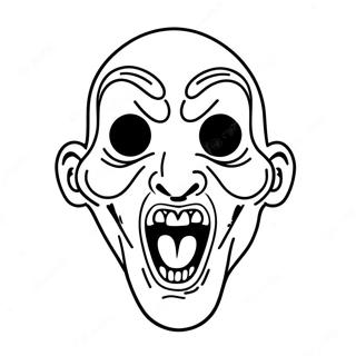 Page à colorier de masque Scream effrayant | Page de coloriage Masque de Cri