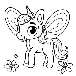 Page à colorier Licorne Papillon | Page de coloriage Licorne Papillon