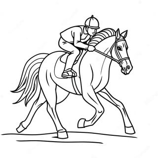Page à colorier Cheval de Course | Page de coloriage Cheval de Course
